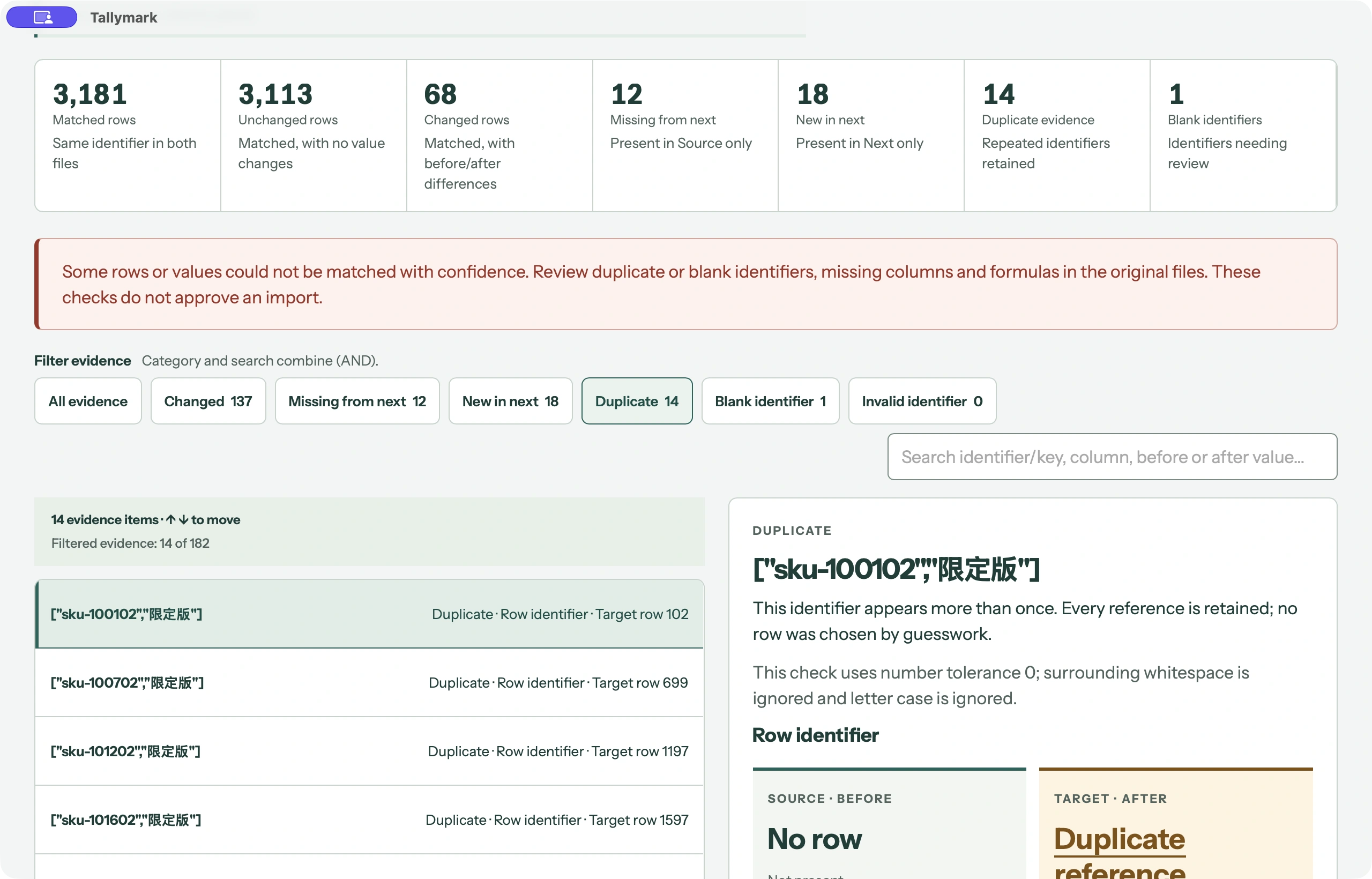 Duplicate & blank identifiers